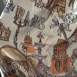 Her Destiny Vintage Paris-Print Maxi Skirt in White, Brown, Orange, Purple